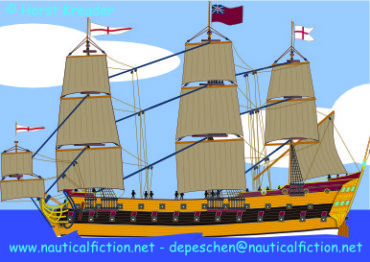 08.28.2022 Done! The two-deck 64 guns ship as a vector graphic is now ready for the gallery.